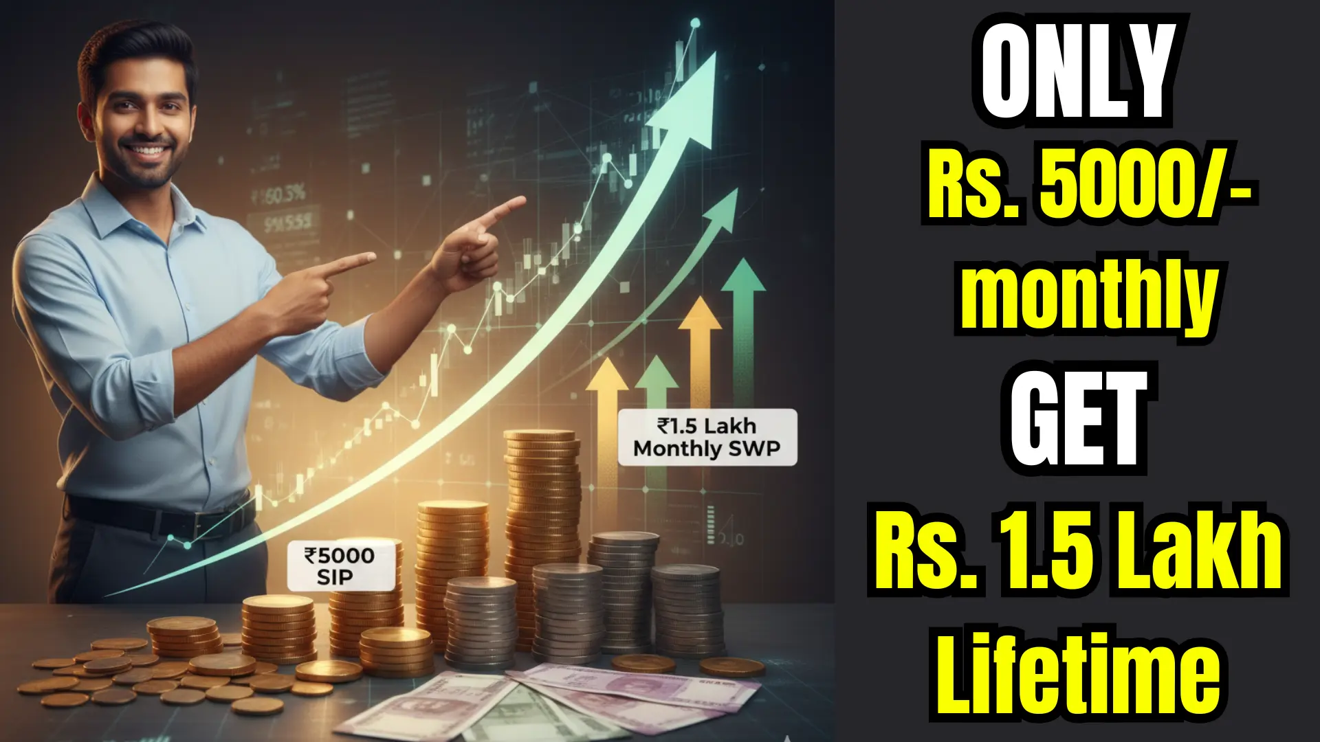 Start with Just ₹5,000: How to Build a Lifetime Income of ₹1.5 Lakh Monthly with the SIP & SWP Strategy