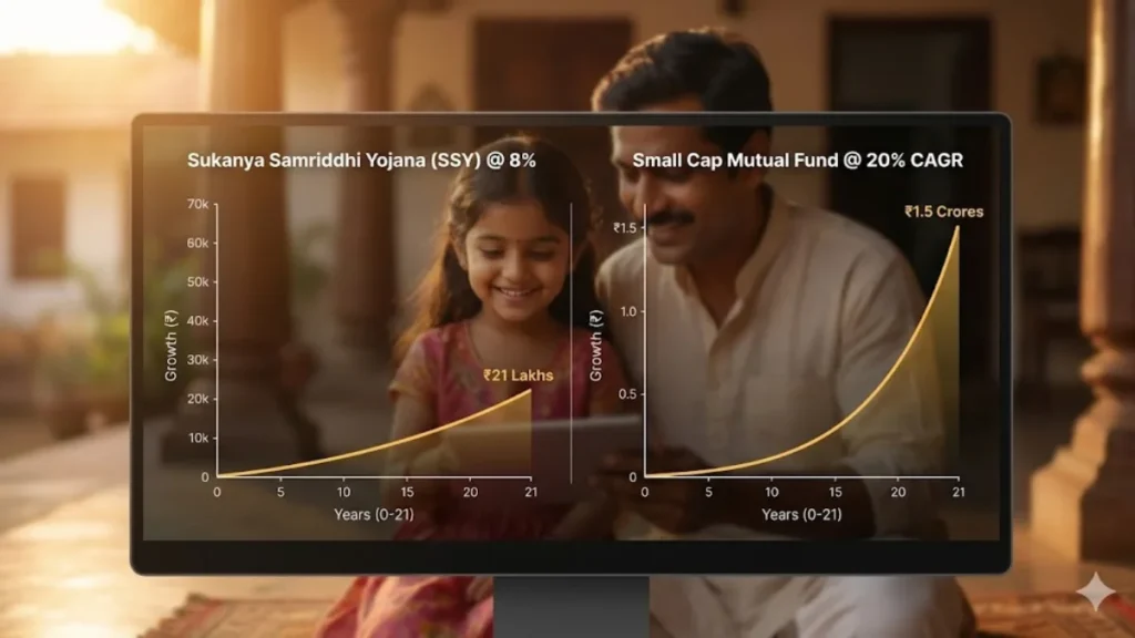 Small cap mutual fund vs sukanya samriddhi comparison for best mutual funds beginners India