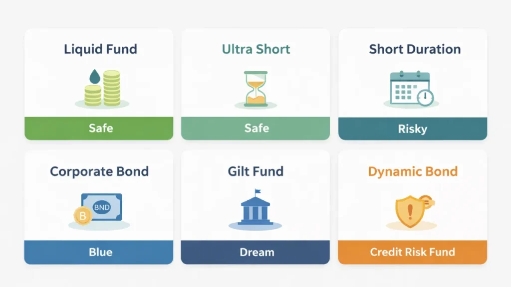 7 types of debt mutual funds in India explained with risk level and investment horizon
