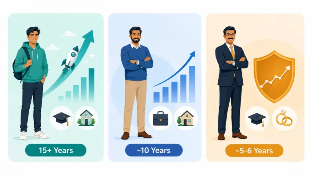 Best mutual fund for SIP by age – comparing 25-35, 35-45 and 45+ investment horizons